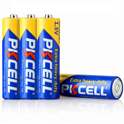 4 Pcs PKCELL AA Alkaline Batteries R6P UM3 Heavy Duty AA 1.5V Battery