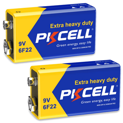 PKCELL 9V Batteries Carbon Zinc 9 Volt Extra Heavy Duty Battery
