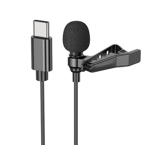 Borofone BFK11 Elegant Lavalier Clip On Microphone With USB Type C Connector (Black)