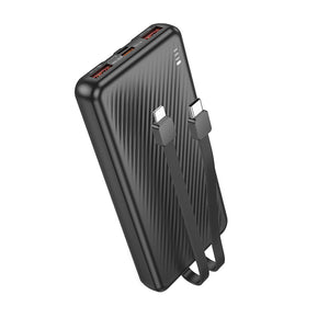 Borofone BJ57 10000mAh 22.5W +PD20W Fast Charging Charger Power bank With Type C & Lightning Cable (Black)