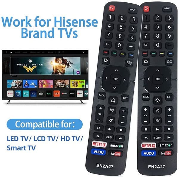 EN2A27 For Hisense TV 50H8C 55H5C 55H6B 40K321UW Remote Control (YouTu ...
