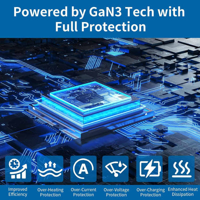 220W GaN³ Multi-Port Charger 1×PD USB Type C100W/4x PD20W/2x 18W USB-A QC3.0 Fast Charging Quick Charger Charging Dock Station AU Plug for MacBook, iPhone, Samsung, Laptop, iPad, Desktop Hub