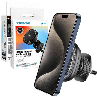 BOROFONE BH96 NT 360 Degree Rotating Air Outlet Magnetic Air Vent Car Mount Mobile Phone Holder for 4.5 -7 inch iPhone Samsung Google Nokia Oppo Moto
