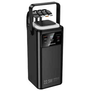 Borofone BJ65A 50,000mAh High Capacity 22.5W+PD20W 4 Cables Portable Power Bank (Black)