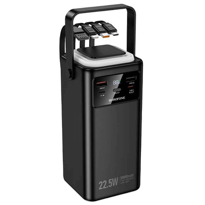 Borofone BJ65A 50,000mAh High Capacity 22.5W+PD20W 4 Cables Portable Power Bank (Black)