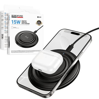 Borofone BQ40 Crown Desktop 15W Wireless Fast Charging Quick Charger For iPhoneSamsungGoogleXiaomiUniversal