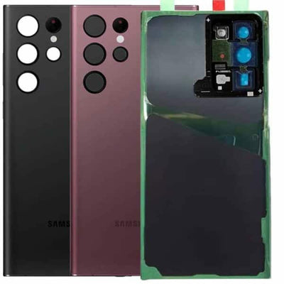 For Samsung Galaxy S22 Ultra Back Rear Glass Battery Cover Housing Replacement With Camera Lens and Adhesive