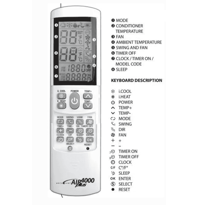 Universal Remote Control for Kelvinator Samsung Teco Hitachi Gree Fujitsu Carrier AKAI Air Conditioner