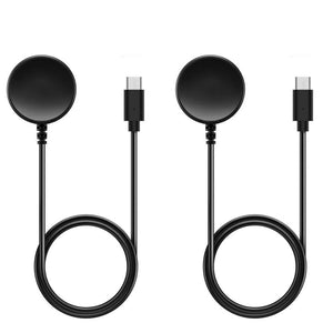 [2 Pack] For Samsung Galaxy Smart Watch Replacement Magnetic USB Type C Charging Charger Cable Cord (Black)