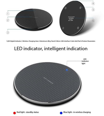 15W Qi Fast Charging Quick Charger Wireless Charging Pad For iPhone 16/15/14 Pro Max/13/12/11 Pro Max, Samsung Galaxy S25/S24/S23/S22/S21 Series