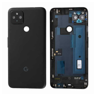 For Google pixel 4A 5G /5A 5G Rear Glass Battery Cover Housing Replacement With Camera Lens and Adhesive (Black)
