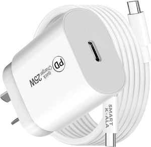 Smart Koala 25W Super Fast Charger, SAA Certified PD USB Type C Wall Plug Power Adapter with 1M Type C Cable Cord for Samsung S24S23S22S21 Ultra, Note ,Galaxy Watch, iPad