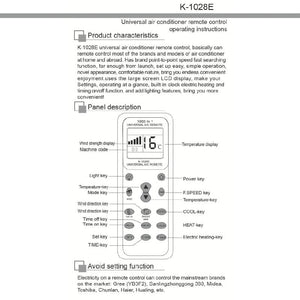 Universal AC Air Conditioner Remote Control for LG Toshiba Haier Daikin Hitachi Sharp Panasonic Samsung Sanyo Hisense Fujitsu Whirlpool Bosch