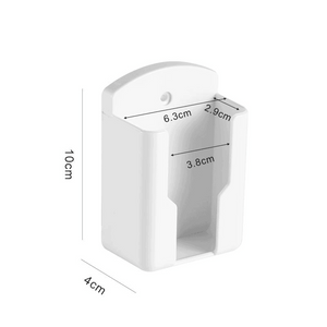 Universal White Wall Mounted Mobile Phone, TV, Air Conditioner Remote Control Holder (Medium Sized)