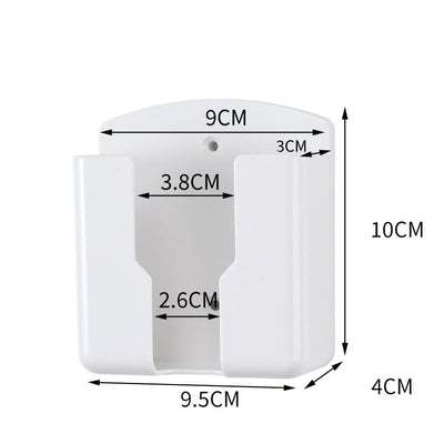 Universal White Wall Mounted Mobile Phone, TV, Air Conditioner Remote Control Holder (Large Sized)